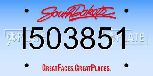 I503851 South Dakota License Plate