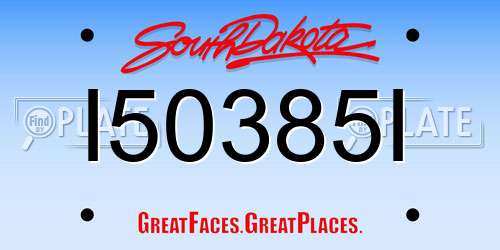 I50385I South Dakota License Plate
