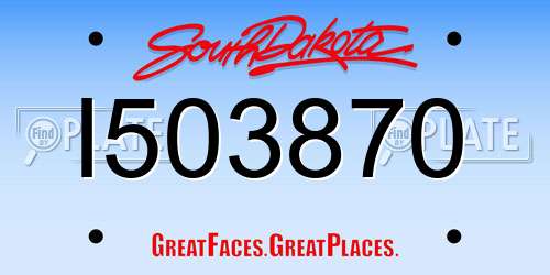 I503870 South Dakota License Plate