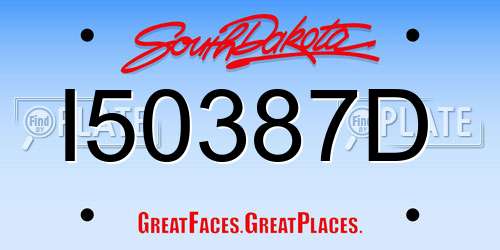 I50387D South Dakota License Plate