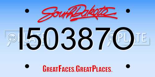 I50387O South Dakota License Plate