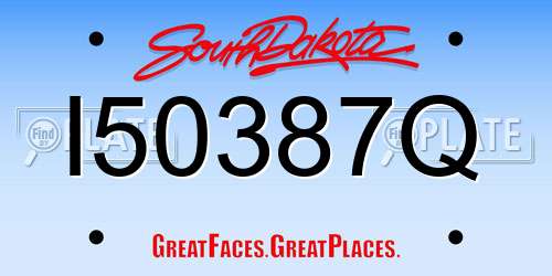 I50387Q South Dakota License Plate