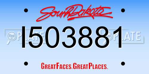 I503881 South Dakota License Plate