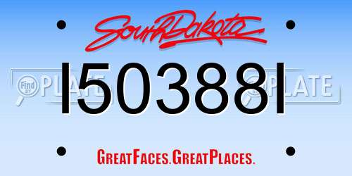 I50388I South Dakota License Plate