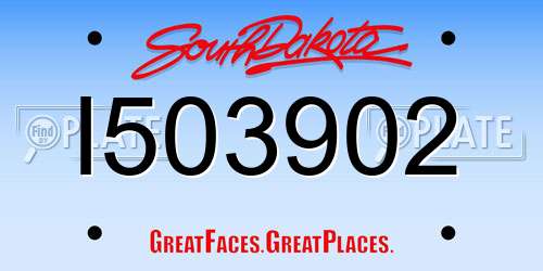 I503902 South Dakota License Plate
