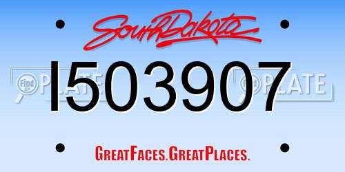 I503907 South Dakota License Plate