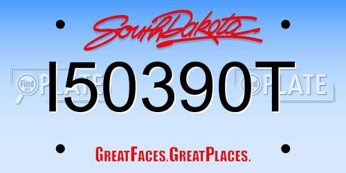 I50390T South Dakota License Plate