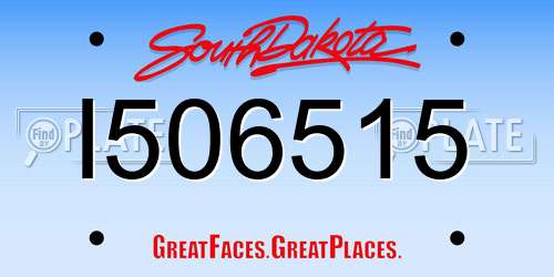 I506515 South Dakota License Plate