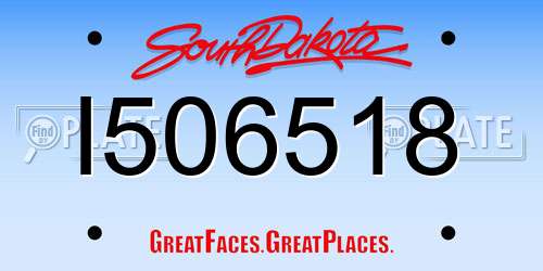 I506518 South Dakota License Plate