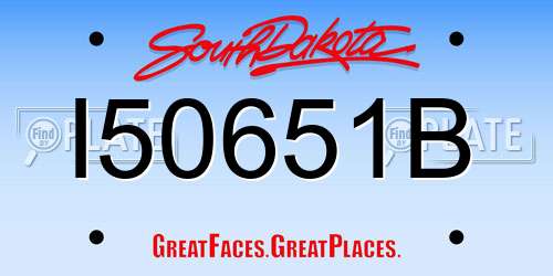 I50651B South Dakota License Plate