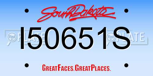 I50651S South Dakota License Plate