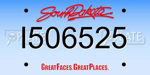 I506525 South Dakota License Plate