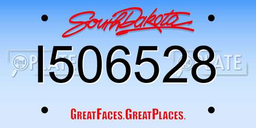 I506528 South Dakota License Plate