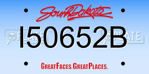 I50652B South Dakota License Plate