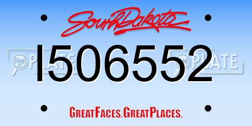 I506552 South Dakota License Plate