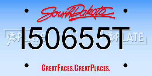 I50655T South Dakota License Plate