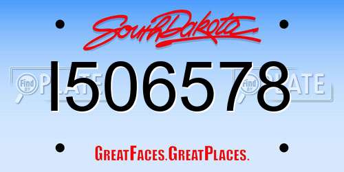 I506578 South Dakota License Plate