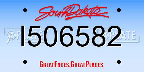 I506582 South Dakota License Plate