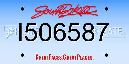 I506587 South Dakota License Plate