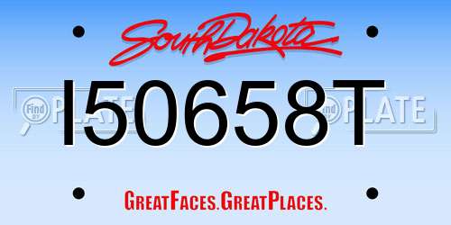 I50658T South Dakota License Plate