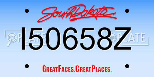 I50658Z South Dakota License Plate