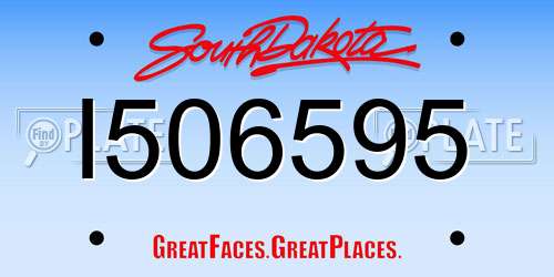 I506595 South Dakota License Plate