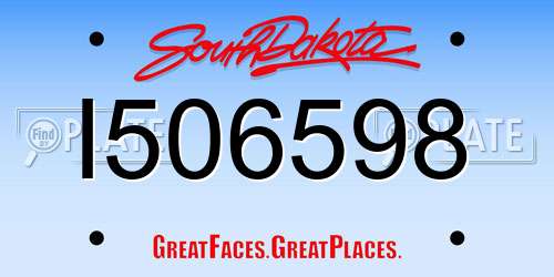 I506598 South Dakota License Plate