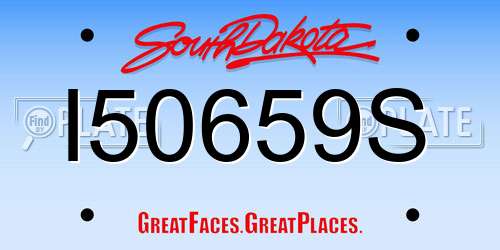 I50659S South Dakota License Plate