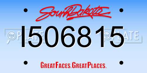 I506815 South Dakota License Plate