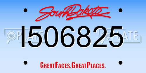 I506825 South Dakota License Plate