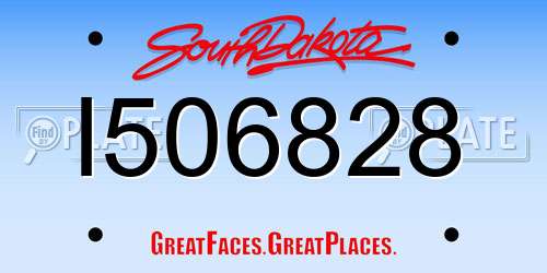I506828 South Dakota License Plate