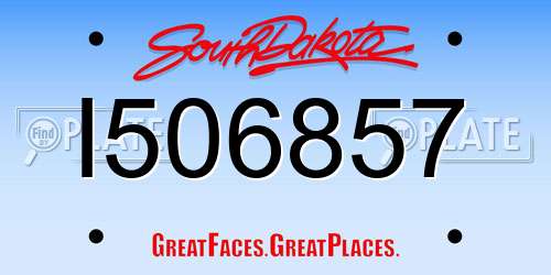 I506857 South Dakota License Plate