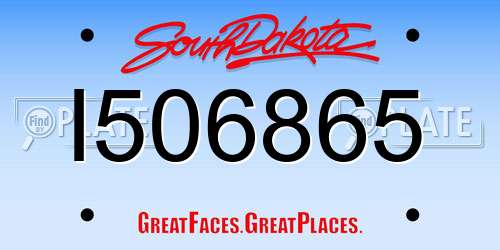 I506865 South Dakota License Plate