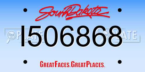 I506868 South Dakota License Plate