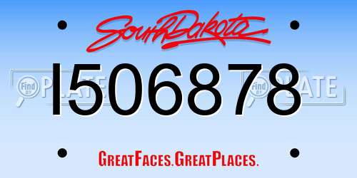I506878 South Dakota License Plate
