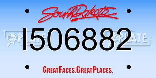 I506882 South Dakota License Plate