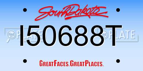 I50688T South Dakota License Plate