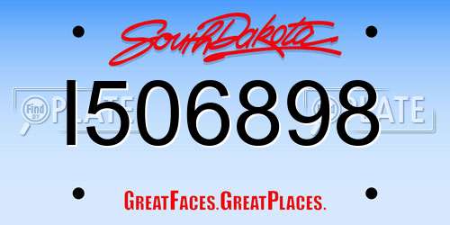 I506898 South Dakota License Plate