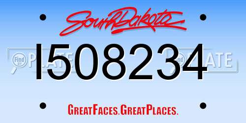 I508234 South Dakota License Plate