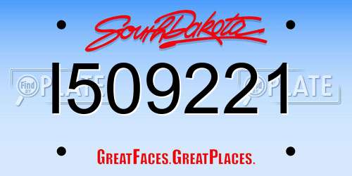 I509221 South Dakota License Plate