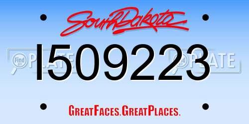 I509223 South Dakota License Plate