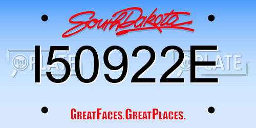 I50922E South Dakota License Plate