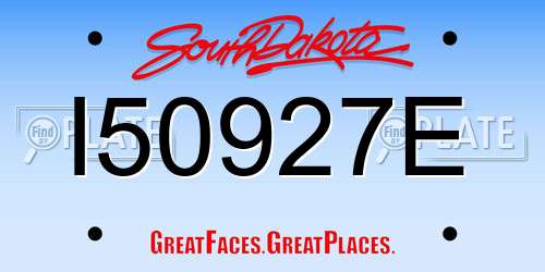 I50927E South Dakota License Plate