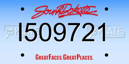 I509721 South Dakota License Plate