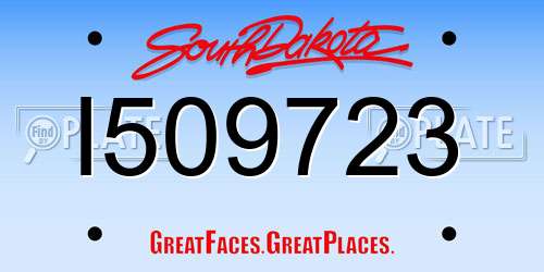 I509723 South Dakota License Plate