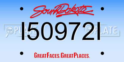 I50972I South Dakota License Plate