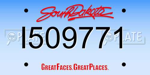 I509771 South Dakota License Plate