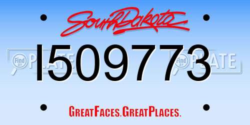 I509773 South Dakota License Plate