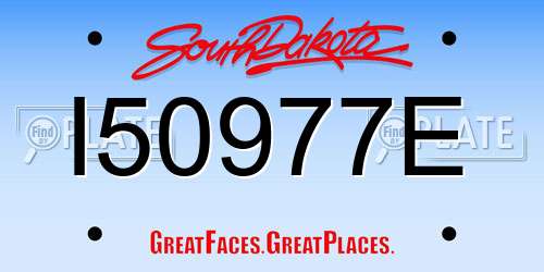 I50977E South Dakota License Plate