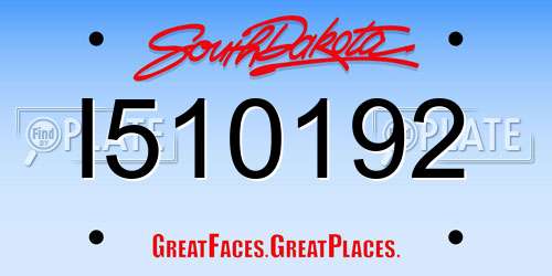 I510192 South Dakota License Plate